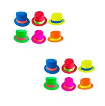 Kit 3 Cartolas Neon plástico Chapéu Tamanho Único Carnaval