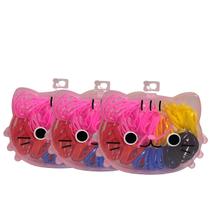 Kit 3 Case Gatinho com Elásticos Coloridos Cabelos Infantil Kit 3 Case Gatinho com Elásticos Coloridos Cabelos Infantil