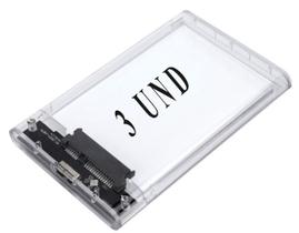 Kit 3 Case Hd 3.0 Ext 2.5 compatível com Notebook Usb Pc 6gbps