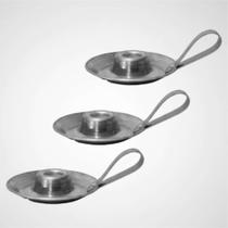 Kit 3 Castiçal Porta Vela Suporte Vela Palito Em Alumínio