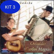 Kit 3 CD Osvaldir & Carlos Magrão Tradição Gaúchas - Usa discos