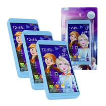 Kit 3 Celular Smartphone Brinquedo Infantil Musical Com Som Vingadores Frozen