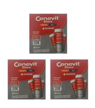 Kit 3 Cenevit Vit C, Zinco + Imunidade Laranja 30 Comp