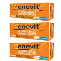 Kit 3 Cenevit Vitamina C 1g Suplemento Alimentar com 10 comprimidos Efervescentes Kit 3 Cenevit Vitamina C 1g Suplemento Alimentar com 10 comprimidos Efervescentes