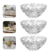 Kit 3 Centro de Mesa Fruteira de Vidro Tigela Saladeira Grande Rocks 22cm Em Casa Tem