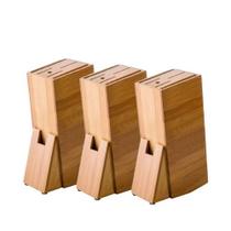 Kit 3 Cepo Universal Em Bambu Suporte Guardar Facas Tesouras