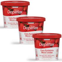 Kit 3 Cera Depilatória Micro-Ondas Depilflax Morango 100g Kit 3 Cera Depilatória Micro-Ondas Depilflax Morango 100g