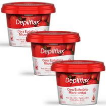 Kit 3 Cera Depilatória Micro-Ondas Depilflax Morango 200g Kit 3 Cera Depilatória Micro-Ondas Depilflax Morango 200g