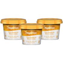Kit 3 Cera Depilatoria Micro-ondas Natural Depilflax Buco Axila Virilha Todos Tipos Pele Rapida 200g Kit 3 Cera Depilatoria Micro-ondas Natural Depilflax Buco Axila Virilha Todos Tipos Pele Rapida 200g