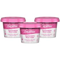 Kit 3 Cera Depilatoria Micro-ondas Rosas Depilflax Buco Axila Virilha Todos Tipos Pele Rapida 200g Kit 3 Cera Depilatoria Micro-ondas Rosas Depilflax Buco Axila Virilha Todos Tipos Pele Rapida 200g
