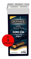 Kit 3 Cera Depilatória Roll-on Negra 100g - Depimiel