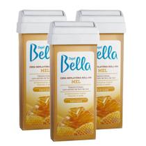 Kit 3 Cera Mel Roll-On Depilação Depil Bella