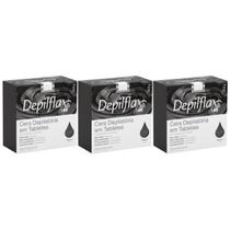Kit 3 Cera Quente Depilatória Depilação Profissional Negra Depilflax Barra 500g