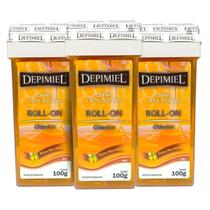 Kit 3 Cera Roll-On Clássica Depimiel 100g Depilação Corporal