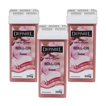 Kit 3 Cera Roll-on Depilatória Suave Pelos Finos Depimiel