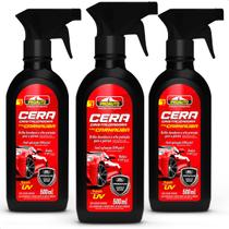 Kit 3 Ceras Cristalizadora Liquida com Carnaúba Proteção Uv Automotivo Proauto 500ml