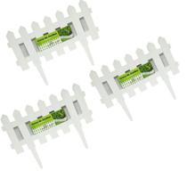 Kit 3 Cercas Decorativa Jardim De Plástico Branco Total1,23m