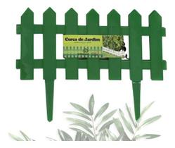 Kit 3 Cercas Decorativa jardim De Plástico cor Verde