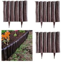 Kit 3 Cercas Decorativa Jardim De Plástico Marron Faz 96 cm