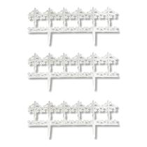 Kit 3 Cercas Decorativas Jardim 90x25cm de Plástico Branca