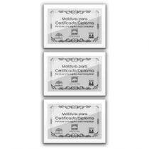 Kit 3 Certificados/Diplomas A4 Com Tela De Acetato E Mdf Titulo Moldura Branca Kit 3 Certificados/Diplomas A4 Com Tela De Acetato E Mdf Titulo Moldura Branca