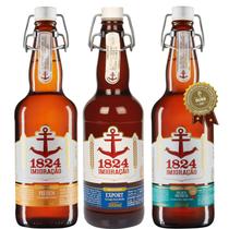 Kit 3 Cerveja Imigração 1824 Export, Pilsen e Premium 500ml Kit 3 Cerveja Imigração 1824 Export, Pilsen e Premium 500ml