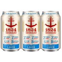Kit 3 Cerveja Imigração 1824 Lager Zero Carbo Lata 350ml Zero Glúten