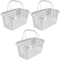 Kit 3 Cesta Cestinha Plástica Supermercado Compras 3L c/ Alça Resistente Leve Mulituso Portátil Kit 3 Cesta Cestinha Plástica Supermercado Compras 3L c/ Alça Resistente Leve Mulituso Portátil