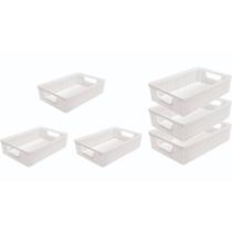 Kit 3 Cesta Organizadora A5 Multiuso 2l Reforçada Jaguar Banheiro Geladeira Armario Cozinha Caixa