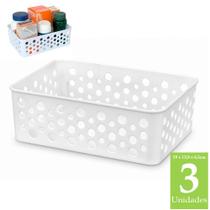 Kit 3 cesta organizadora pequena para gaveta guarda roupa armário cozinha quarto lavanderia banheiro