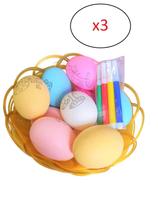 Kit 3 Cestas Com Ovos Personalizar Colorir Páscoa 30 Ovos Kit 3 Cestas Com Ovos Personalizar Colorir Páscoa 30 Ovos