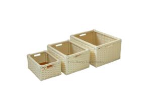 Kit 3 Cestas Gavetas Organizadoras Fibra Sintética Artesanal-P,M,G Kit 3 Cestas Gavetas Organizadoras Fibra Sintética Artesanal-P,M,G