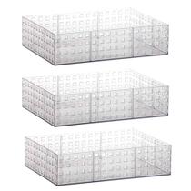 Kit 3 Cesto Caixa Organizadora Acrilico Empilhavel Armário Organização de Casa Lavanderia Kit 3 Cesto Caixa Organizadora Acrilico Empilhavel Armário Organização de Casa Lavanderia