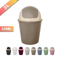 Kit 3 Cesto De Lixo Lixeira c/Tampa Basculante 3 Litros 28cm Kit 3 Cesto De Lixo Lixeira c/Tampa Basculante 3 Litros 28cm