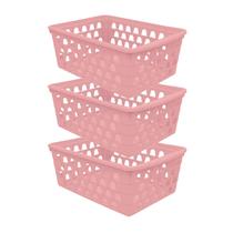 Kit 3 Cesto Multiuso Armazenamento Sem tampa 25 cm