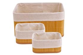 Kit 3 Cesto Organizador Em Bambu