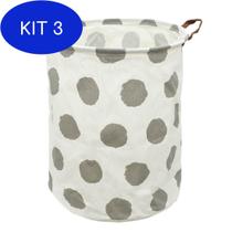 Kit 3 Cesto Organizador Grande Dobravel Para Roupa Brinquedo