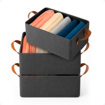 Kit 3 Cesto Organizador Guarda Roupa Multiuso Closet Armário
