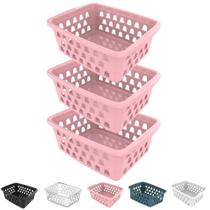 Kit 3 Cesto Organizador Multiuso Decorativo Pequeno p/ Gaveta Armário 16x13 cm Kit 3 Cesto Organizador Multiuso Decorativo Pequeno p/ Gaveta Armário 16x13 cm