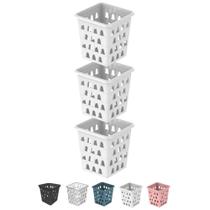 Kit 3 Cesto Organizador Multiuso Decorativo Pequeno Quadrado 11x10,5 cm