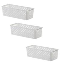 Kit 3 Cesto Organizador Multiuso Quadratta 27x11x8 Cm Kit 3 Cesto Organizador Multiuso Quadratta 27x11x8 Cm