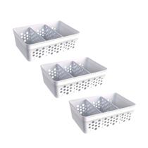 Kit 3 Cesto Organizador Rattan c/ 2 Divisórias Tam M Para Joias Maquiagem Miudezas Kit 3 Cesto Organizador Rattan c/ 2 Divisórias Tam M Para Joias Maquiagem Miudezas