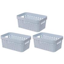 Kit 3 Cesto Organizador s/ Tampa Trama Rattan 4,5L Usual Kit 3 Cesto Organizador s/ Tampa Trama Rattan 4,5L Usual