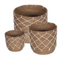 Kit 3 Cestos Ambato Or Design Fibra Natural
