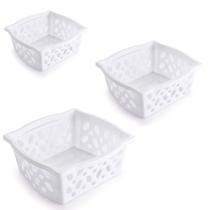 Kit 3 Cestos Cestinhos Empilhável Multiuso Organizador P M G