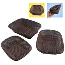 Kit 3 Cestos Em Fibra Sintetica Marrom Conjunto Organizador