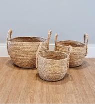 Kit 3 cestos natural
