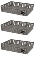 Kit 3 Cestos Organizador Armário Gaveta Rattan Trama G 34x25