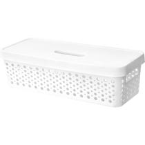 Kit 3 Cestos Organizador c/ Tampa Trama Rattan 3,6L Usual Kit 3 Cestos Organizador c/ Tampa Trama Rattan 3,6L Usual