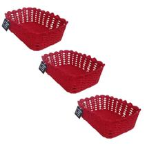 Kit 3 Cestos Organizador De Croche Retangular 26 x 18cm Kit 3 Cestos Organizador De Croche Retangular 26 x 18cm